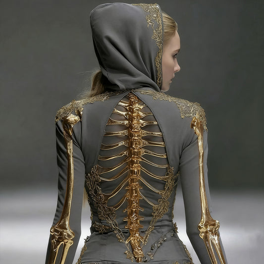 Halloween Skull Graphic Casual Hooded T-shirt