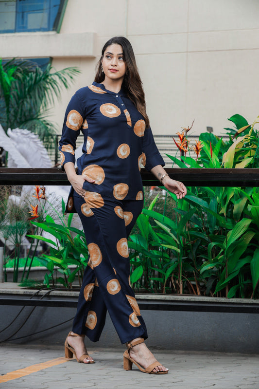 Rayon Co-Ords Set Dark Blue