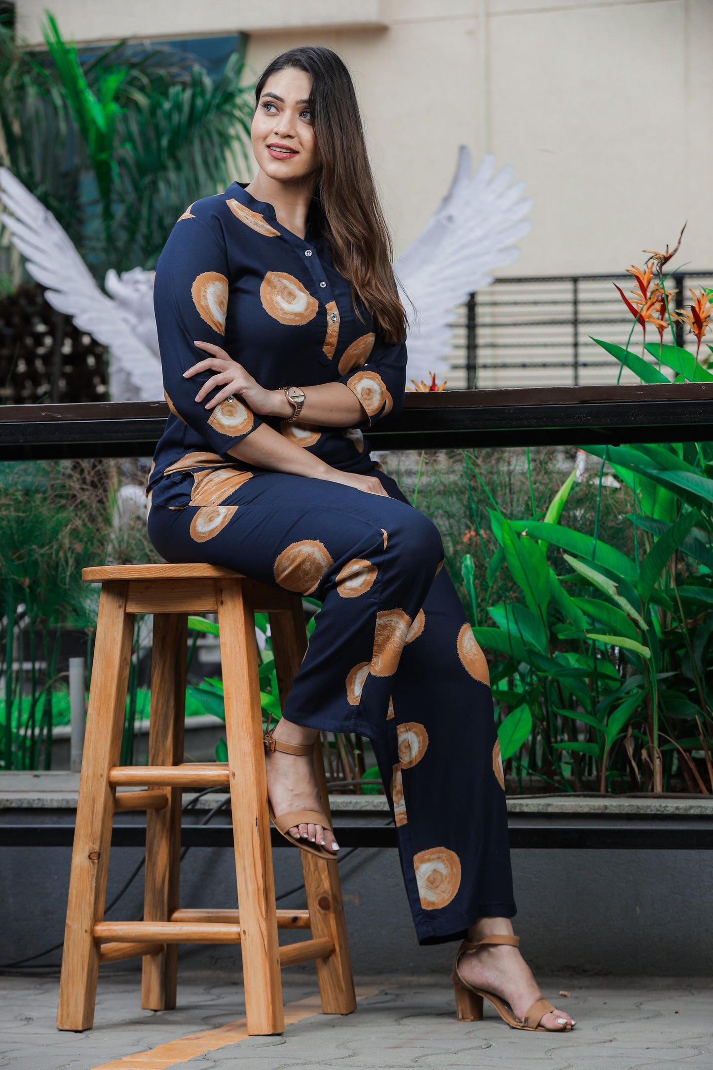 Rayon Co-Ords Set Dark Blue