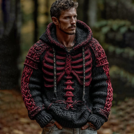 Men's Halloween Anatomy Art Hooded Sweater