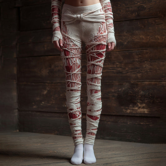 Women's Halloween Vintage Bandage Art Casual Leggings