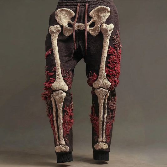 Men's Vintage Halloween Skeleton Art Sweatpants