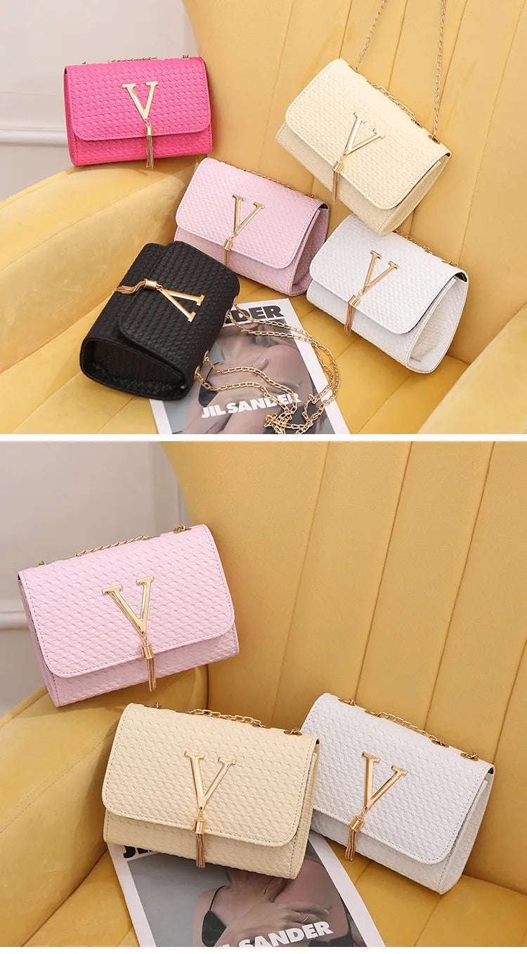 Women's Plaid Tassel Large Capacity Fashion Messenger Bag