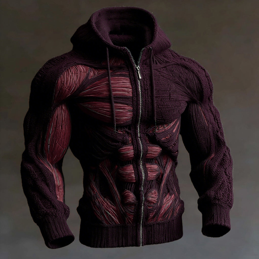 Anatomical Art Men's Casual Warm Zip-up Sweater