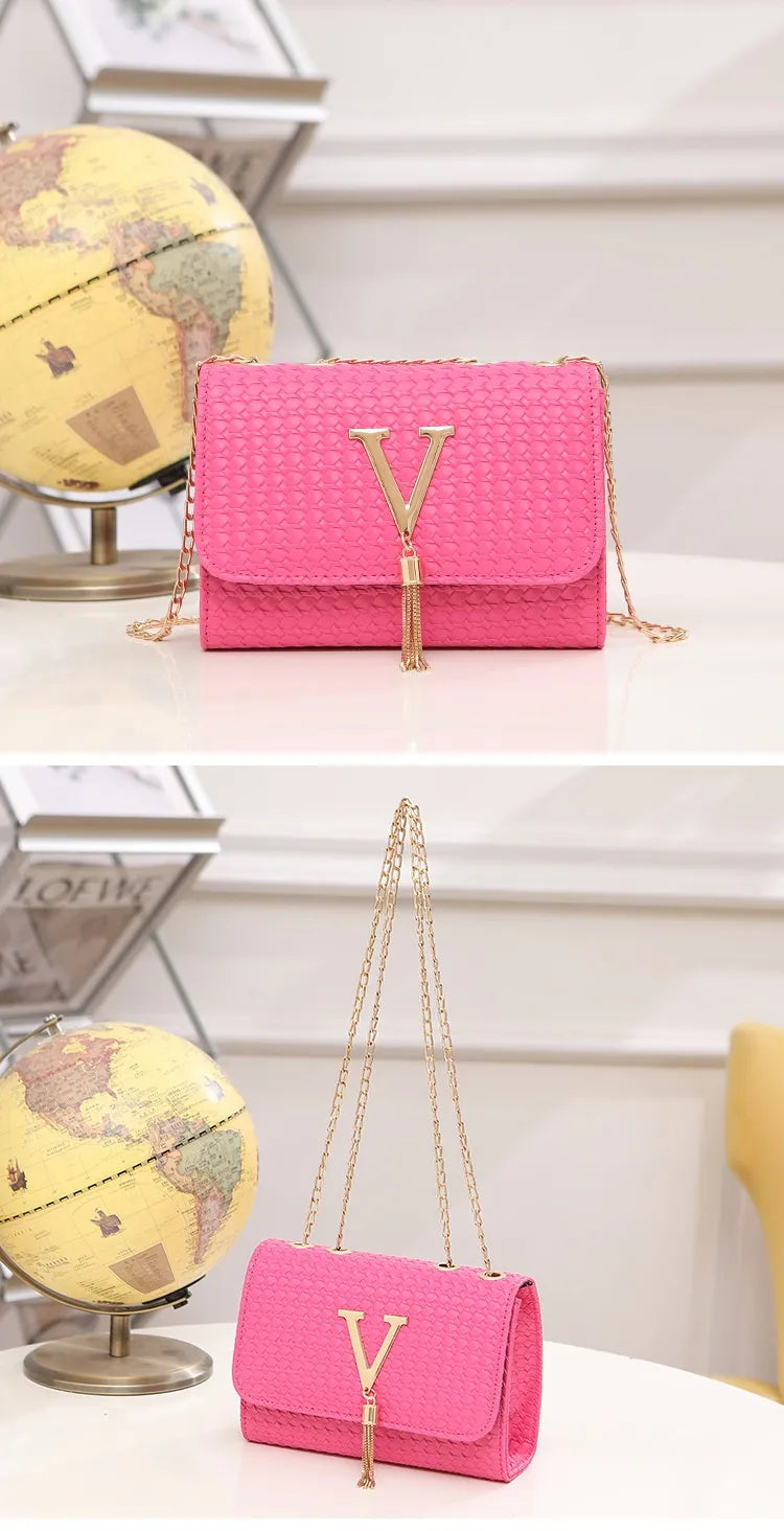 Women's Plaid Tassel Large Capacity Fashion Messenger Bag