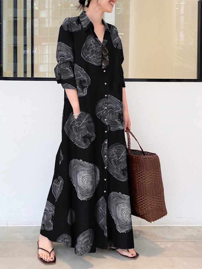 Airrys™ Casual Printed Loose Shirt Dress