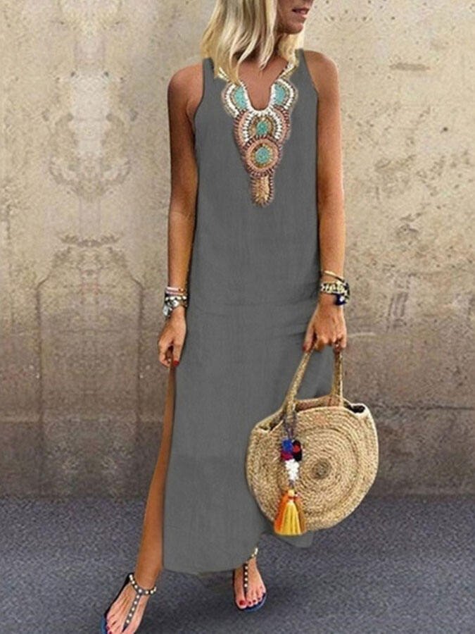 Airrys™ Bohemian Sleeveless V-Neck Long Dress
