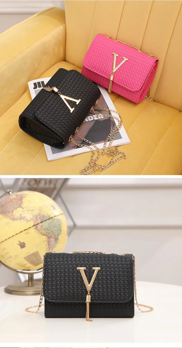 Women's Plaid Tassel Large Capacity Fashion Messenger Bag