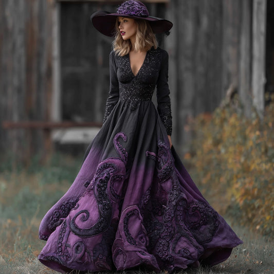 Women's Halloween Octopus Tentacle Print Dress