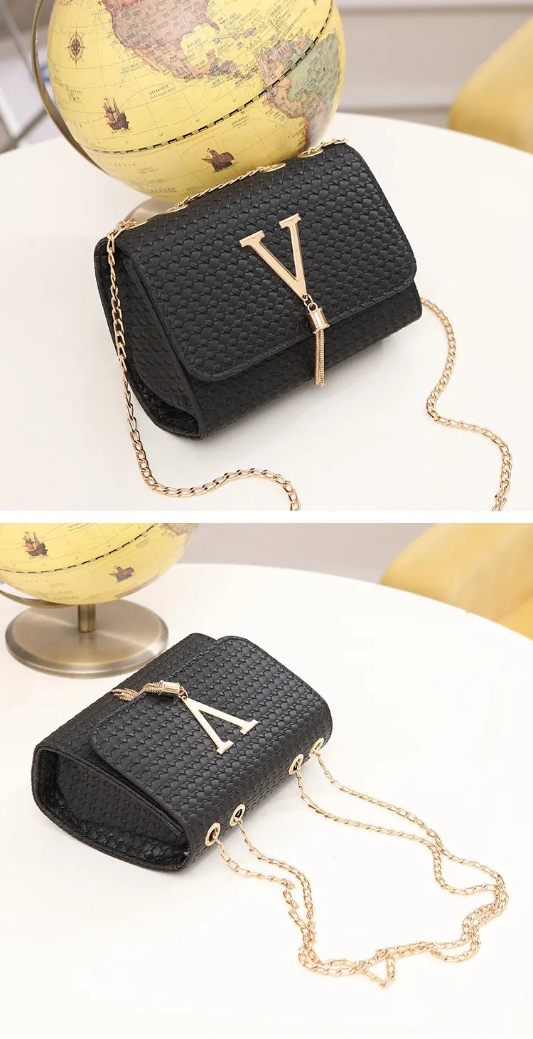 Women's Plaid Tassel Large Capacity Fashion Messenger Bag
