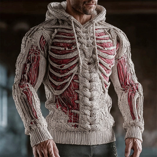 Halloween Horror Muscle Anatomy Art Men's Knit Hoodie