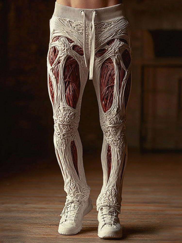 Wmoen's Vintage Halloween Skeleton Art Sweatpants