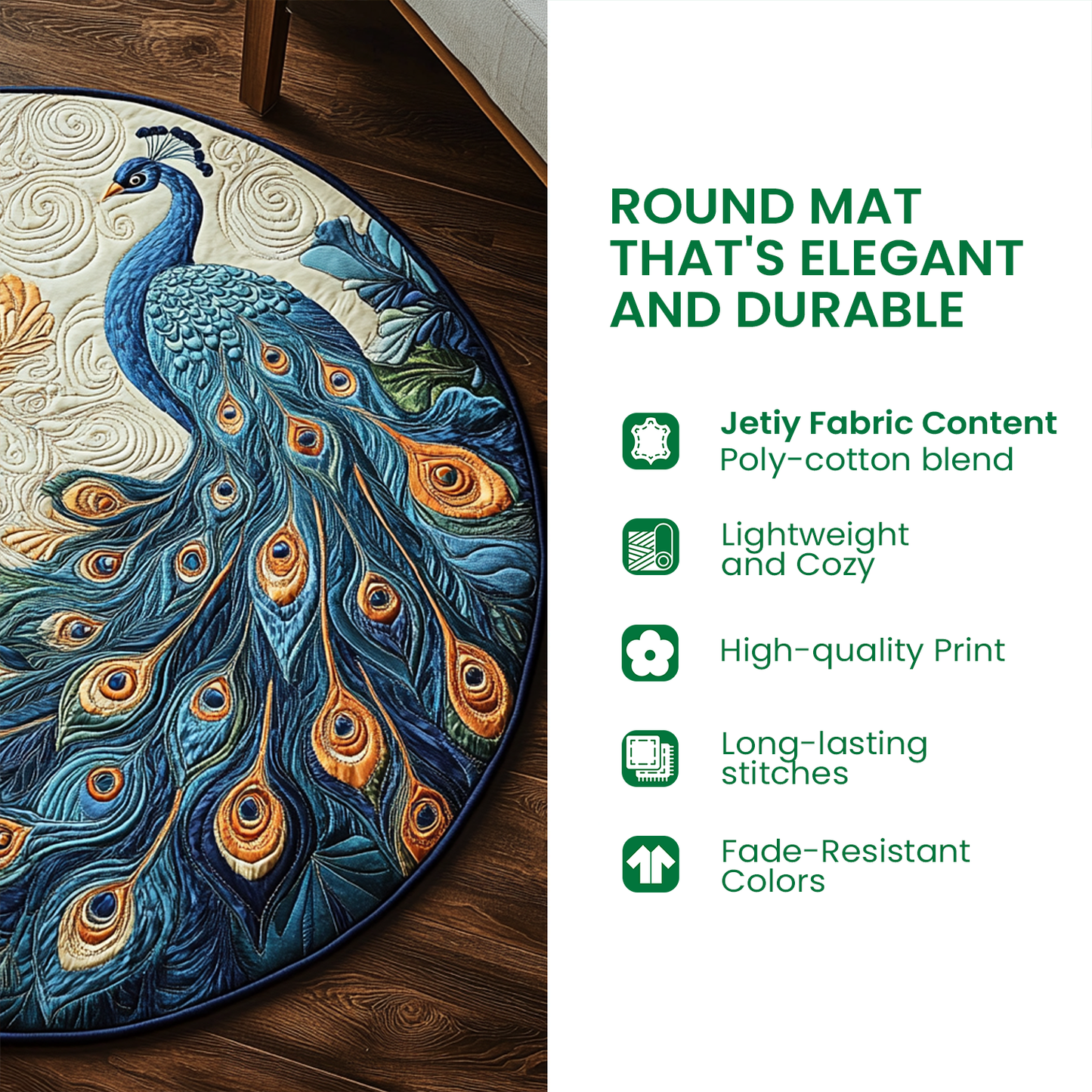 Haunted Gnome Quilted Round Mat NCU0TD488