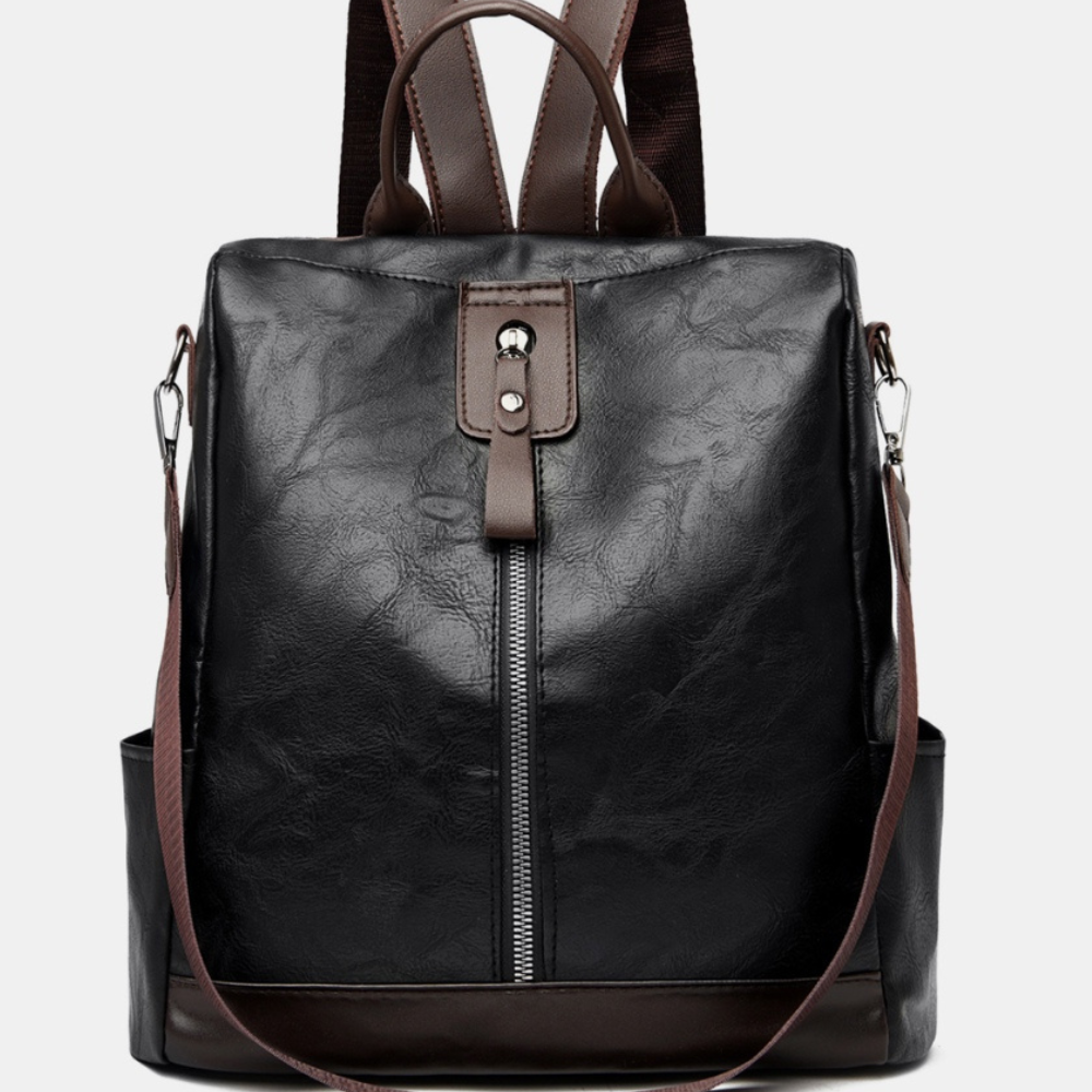 PU Leather Large Backpack Bag