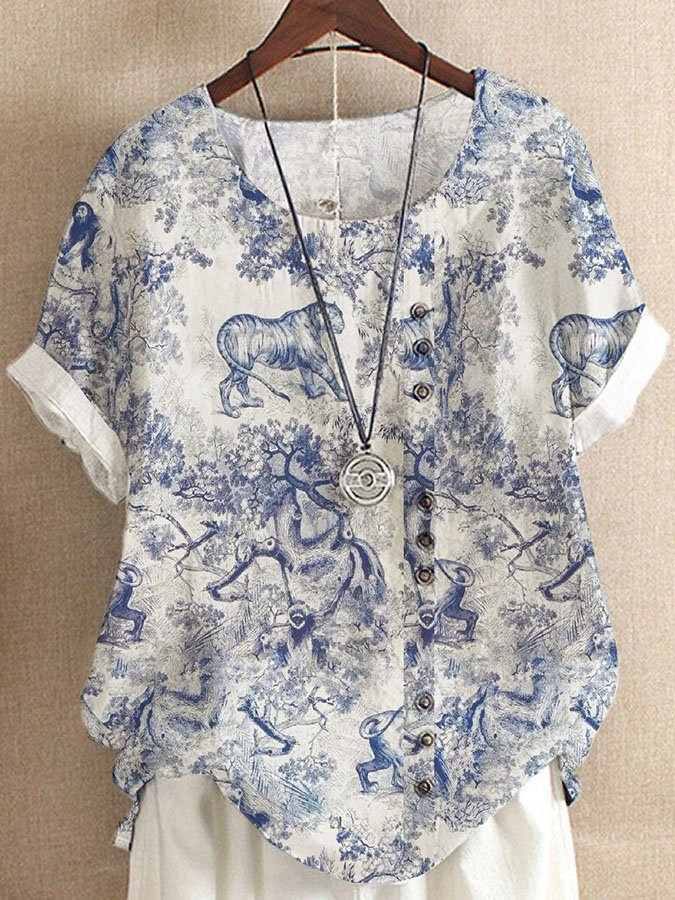 Airrys™ Fashion Floral Short Sleeve Top