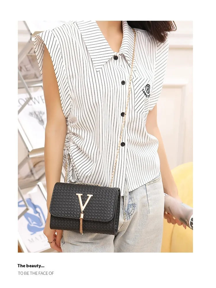 Women's Plaid Tassel Large Capacity Fashion Messenger Bag