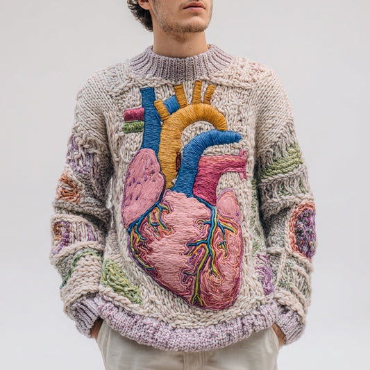 Men's Vintage Anatomical Art Cozy Knit Sweater
