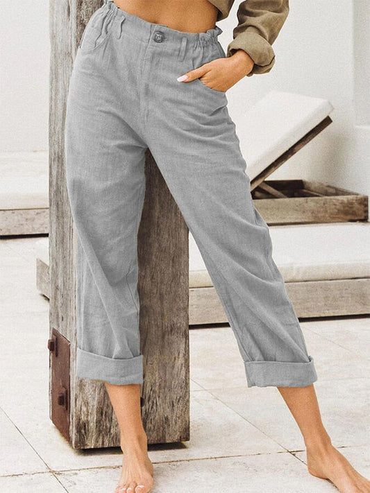 Airrys™ Women's Cotton Linen Loose High Waist Casual Trousers