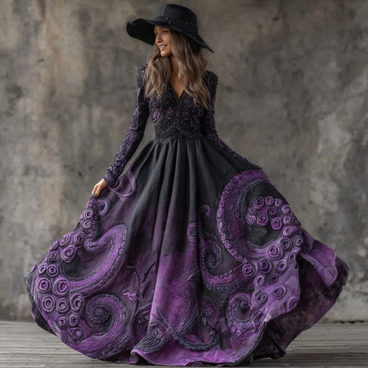 Women's Halloween Octopus Tentacle Print Dress