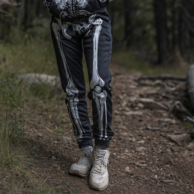 Women's Halloween Skeleton Pattern Two-piece Suit