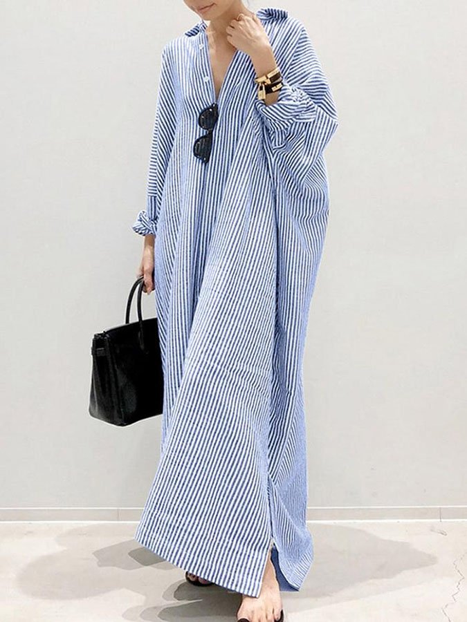 Airrys™ Striped Cardigan Loose Irregular Dress