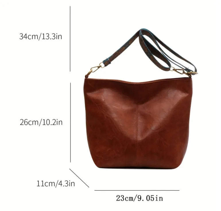 Large-capacity Retro Broadband Shoulder Messenger Bag