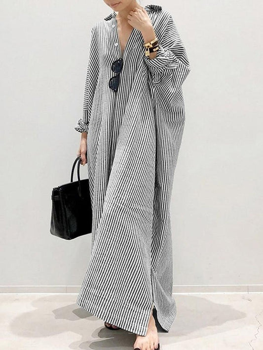 Airrys™ Striped Cardigan Loose Irregular Dress