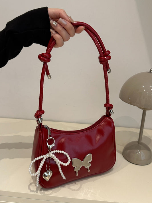 Butterfly PU Leather Shoulder Bag