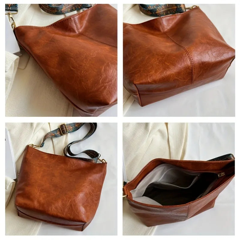Large-capacity Retro Broadband Shoulder Messenger Bag