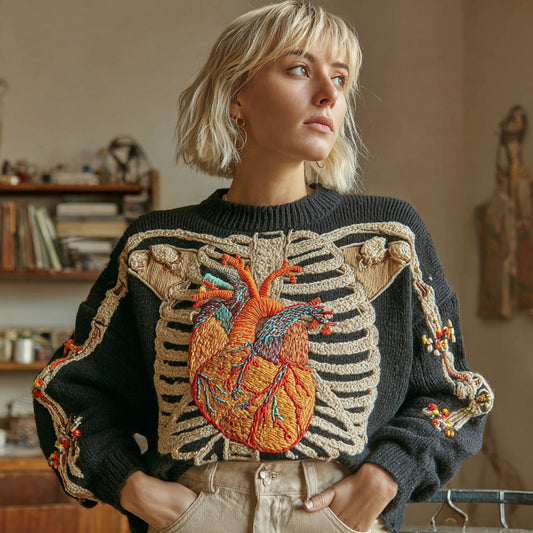 Women's Anatomical Knitted Warm Crew Neck Sweater