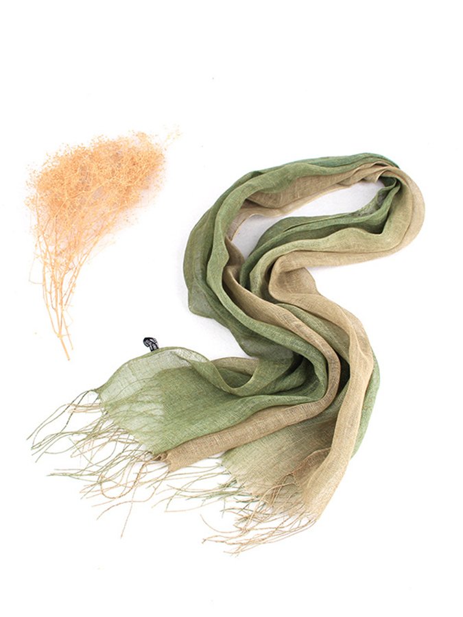 Airrys™ Women's Gradient Fringed Linen Scarf