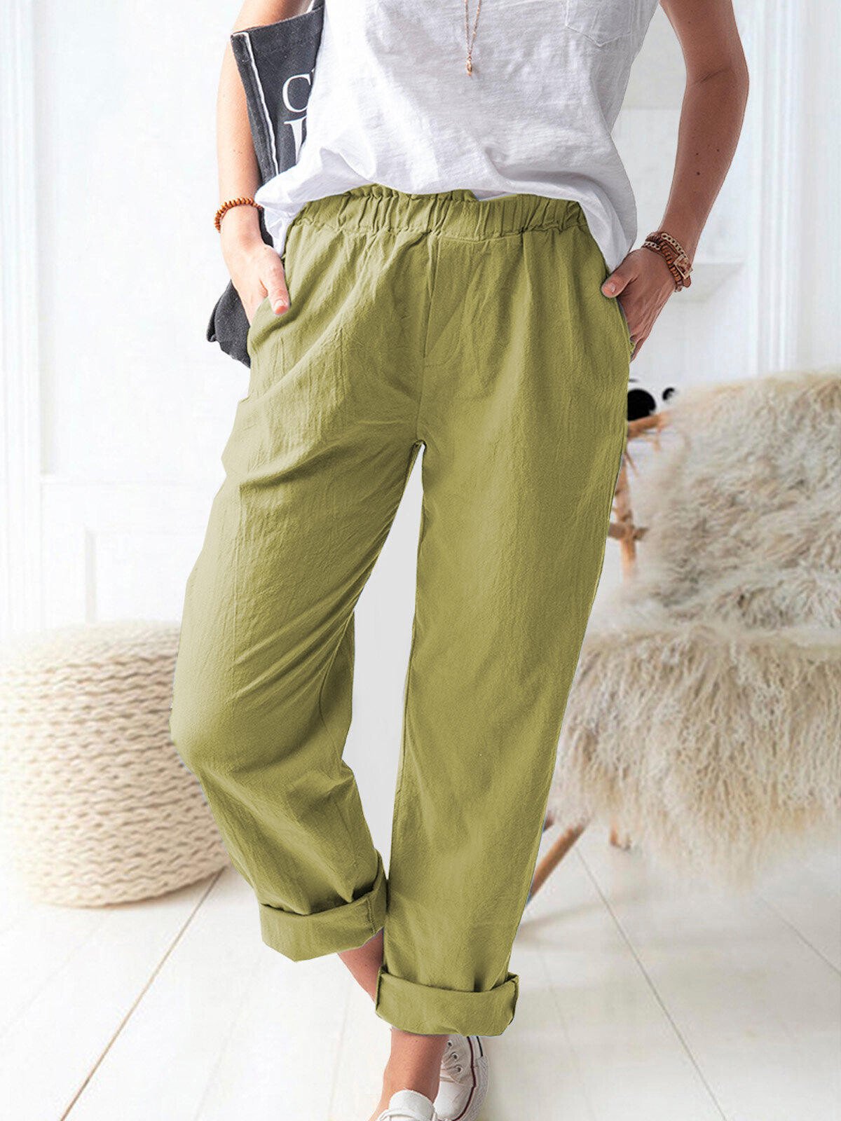 Airrys™ Women's Pure Color Casual Cotton Pants