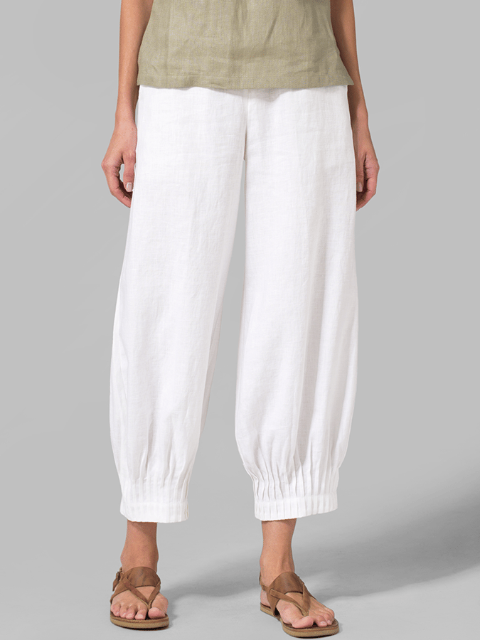 Airrys™ Women's Linen Pleated Loose Wide Leg Cropped Pants