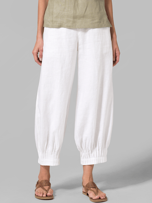Airrys™ Women's Linen Pleated Loose Wide Leg Cropped Pants