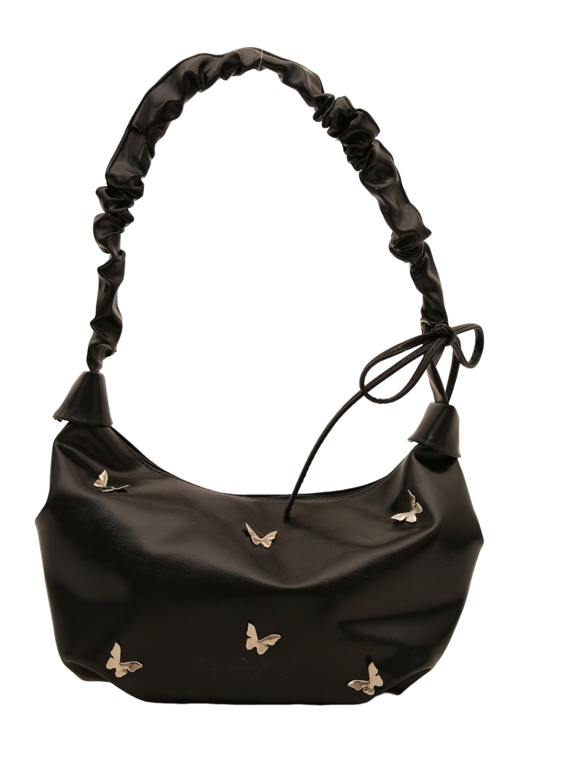 Butterfly Ruched Strap Shoulder Bag