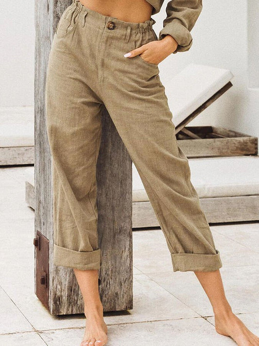 Airrys™ Women's Cotton Linen Loose High Waist Casual Trousers