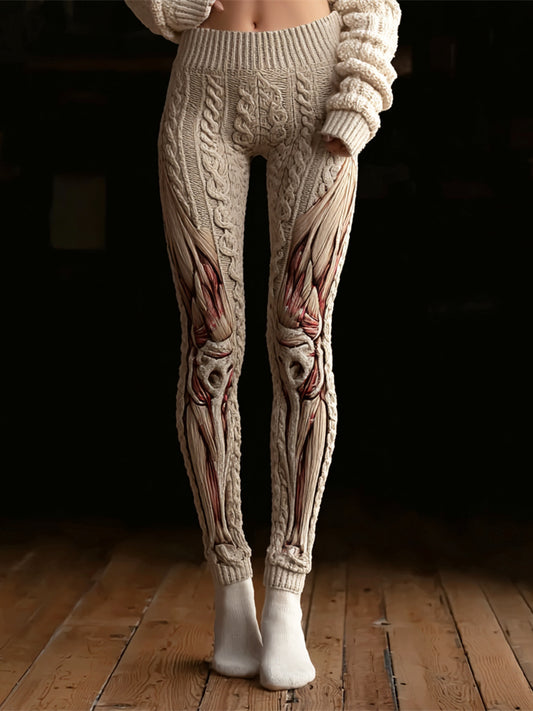 Halloween Anatomical Art Women's Knit Leggings