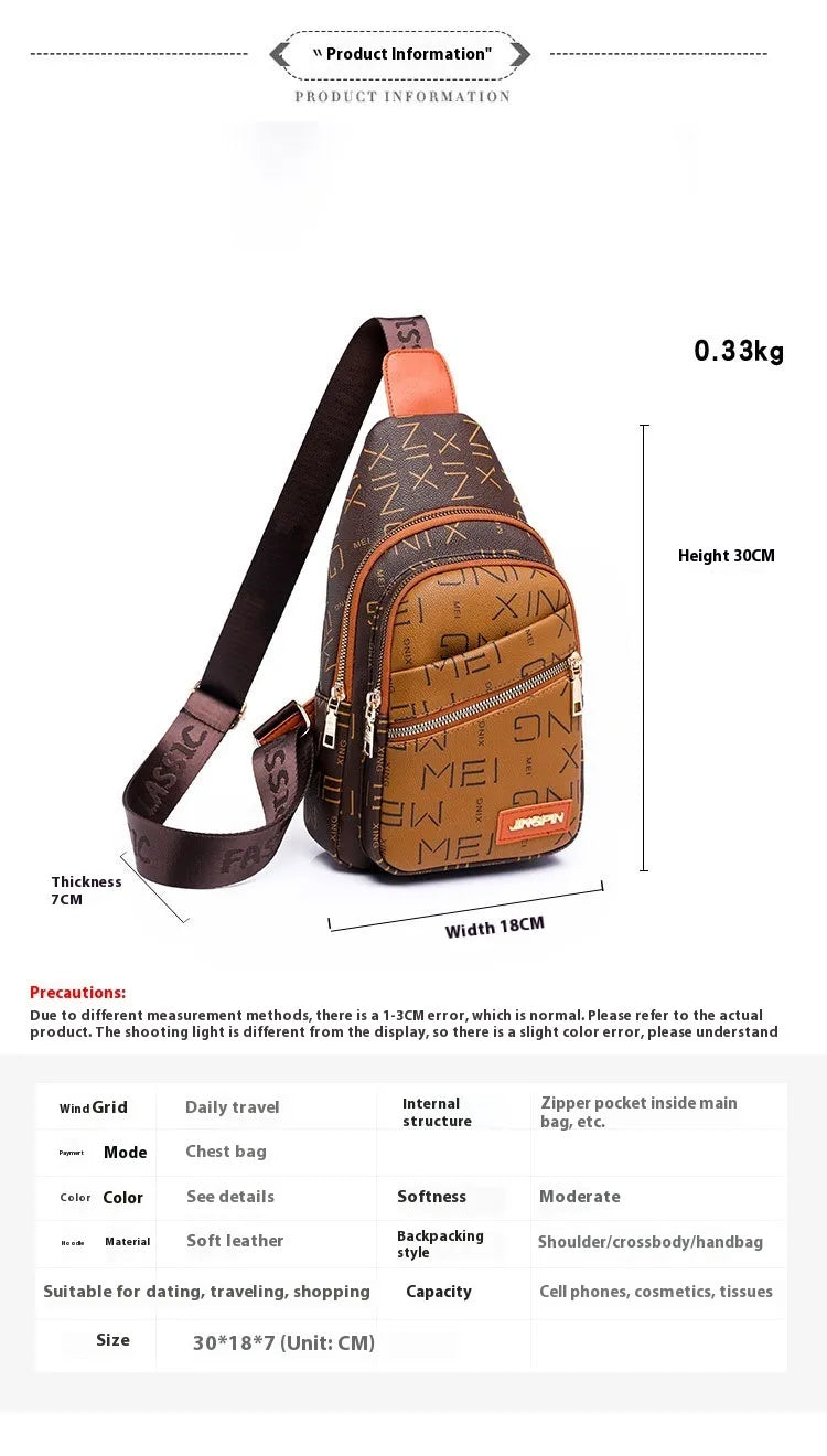 Women's Chest Bag Fashion Letters New Printed Crossbody Bag