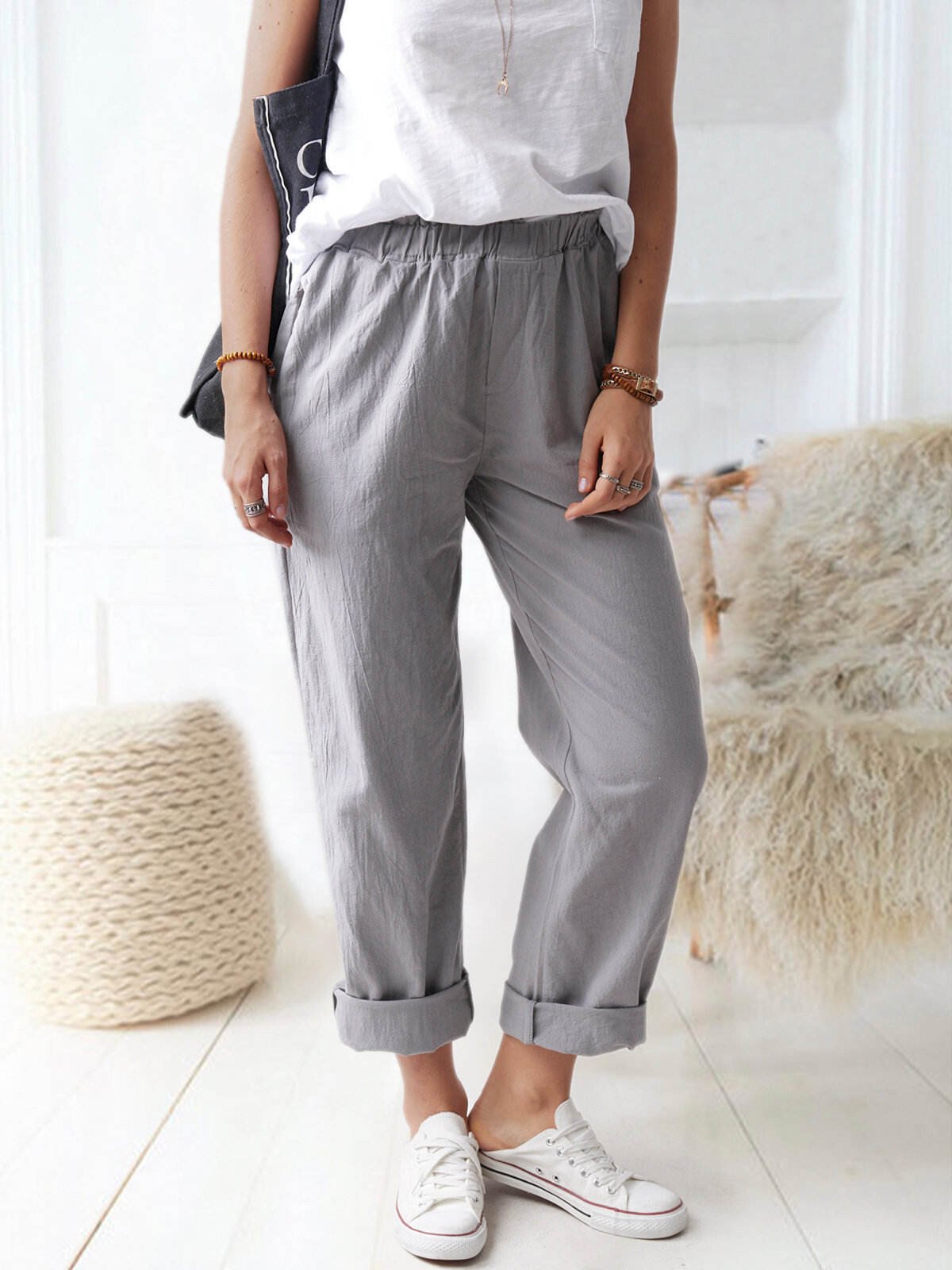 Airrys™ Women's Pure Color Casual Cotton Pants