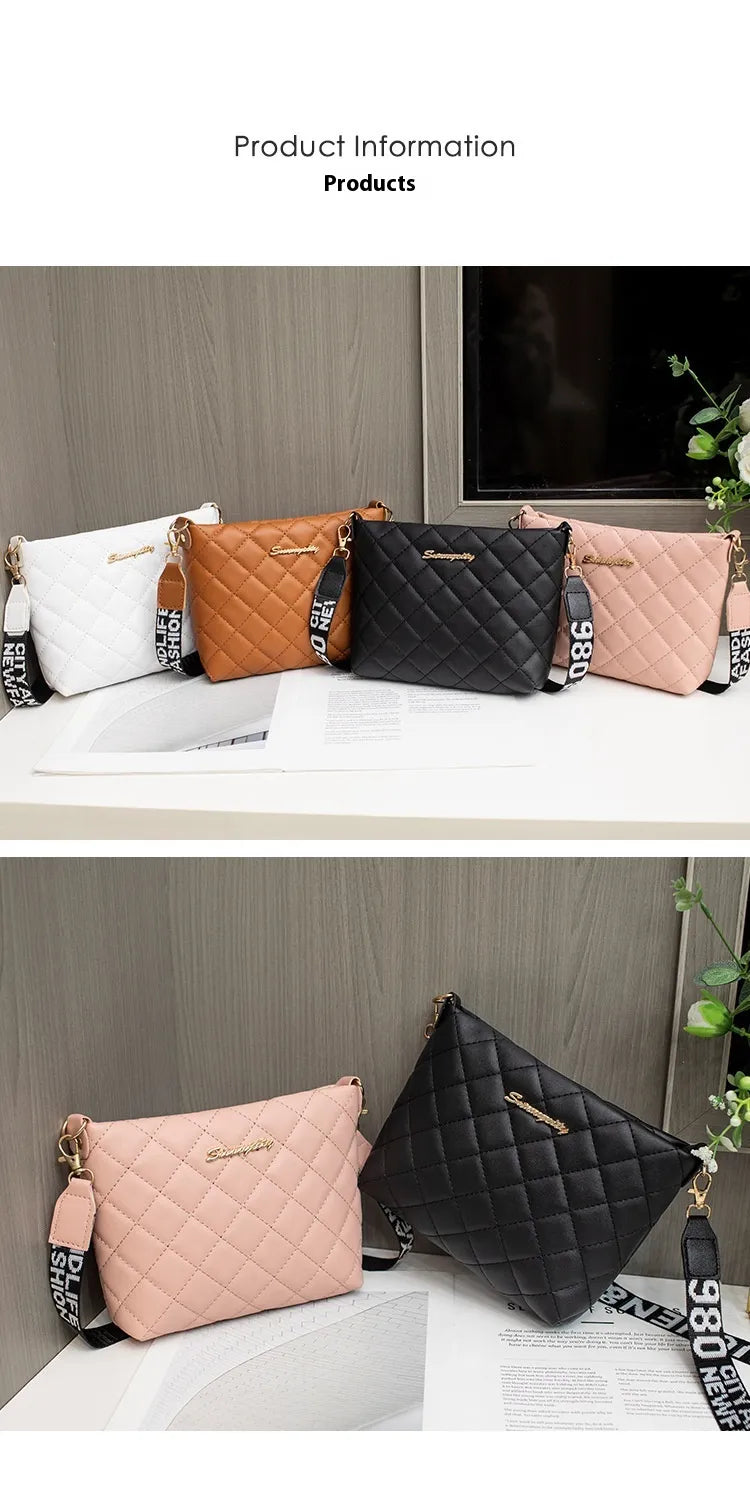 Small Messenger Bag For Women Trend Lingge Embroidery Female Shoulder Bags Fashion Chain Ladies Crossbody Purse