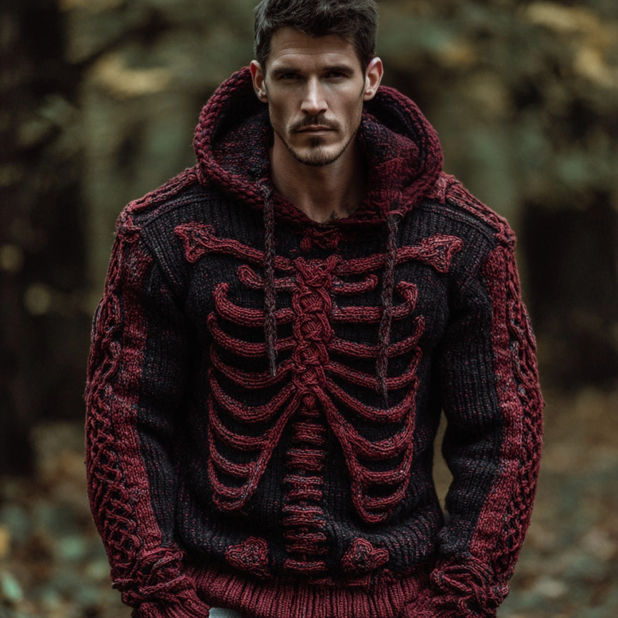 Men's Halloween Anatomy Art Hooded Sweater
