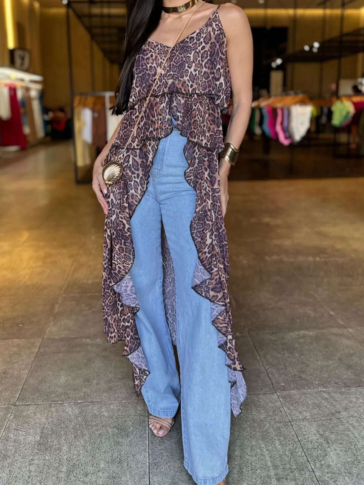 Leopard Print Boho Chic Dress