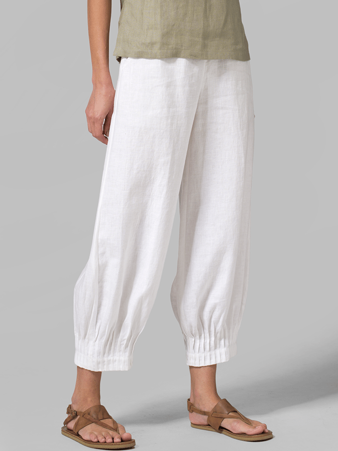 Airrys™ Women's Linen Pleated Loose Wide Leg Cropped Pants