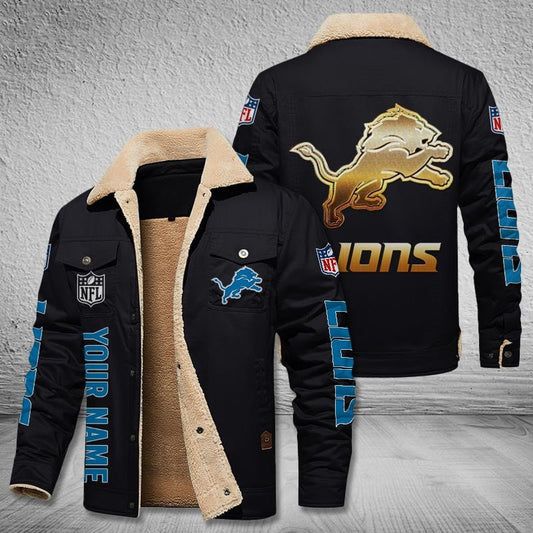 Detroit Lions Style Leather Jacket 2