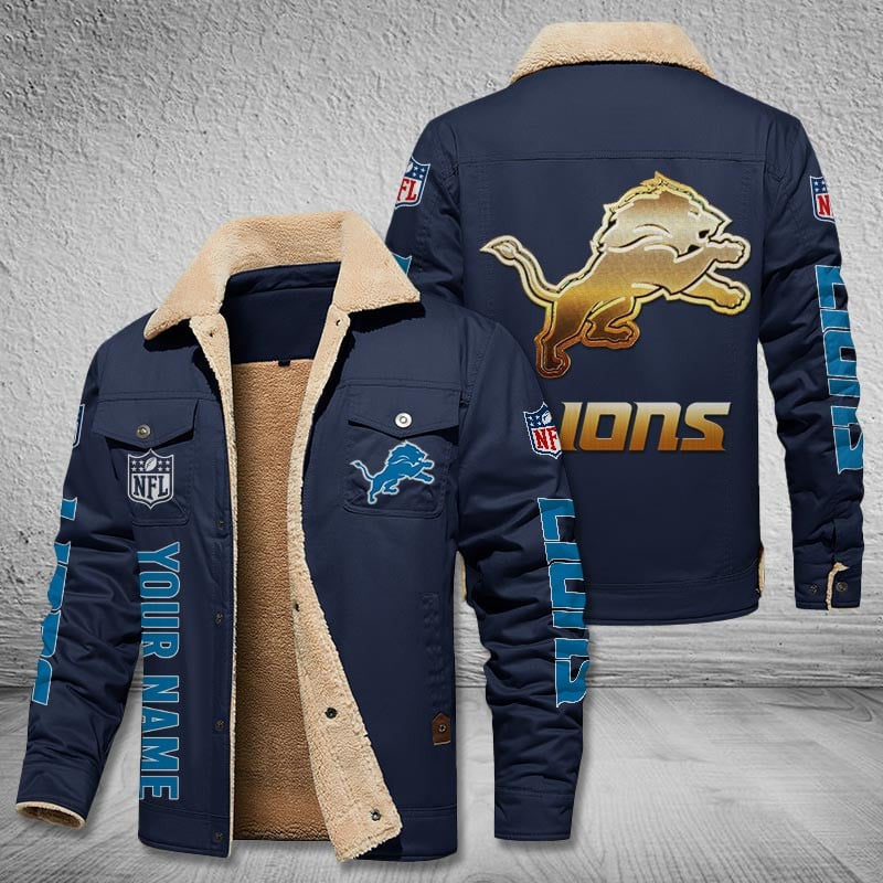 Detroit Lions Style Leather Jacket 2