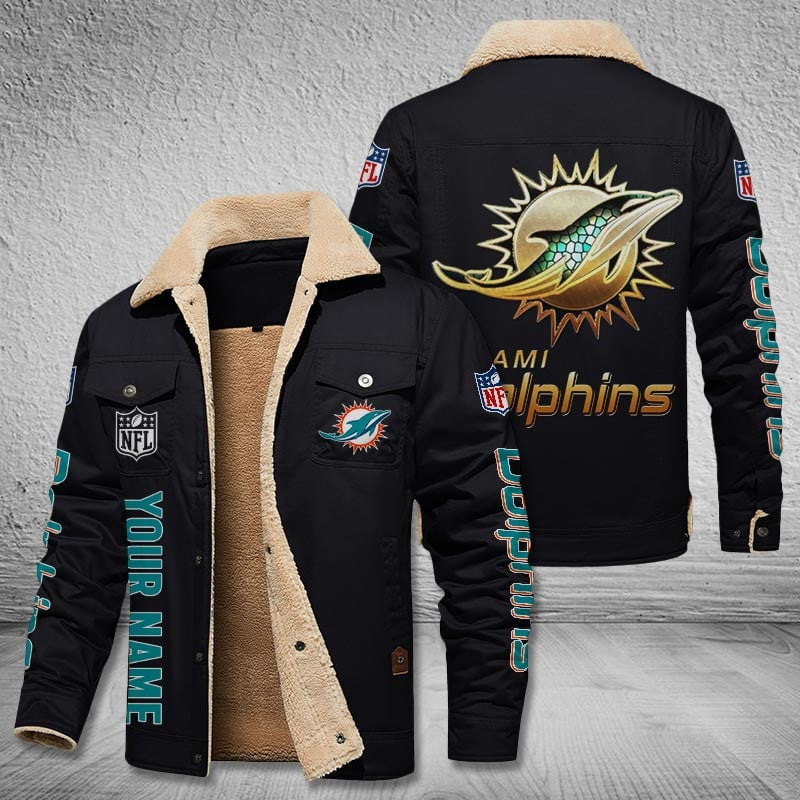 Miami Dolphins Style Leather Jacket 2