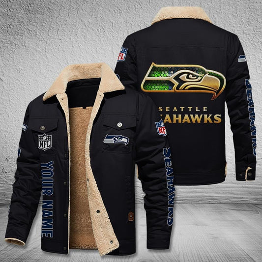 Seattle Seahawks Style Leather Jacket 2