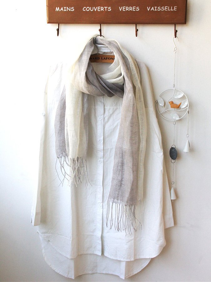 Airrys™ Women's Gradient Fringed Linen Scarf