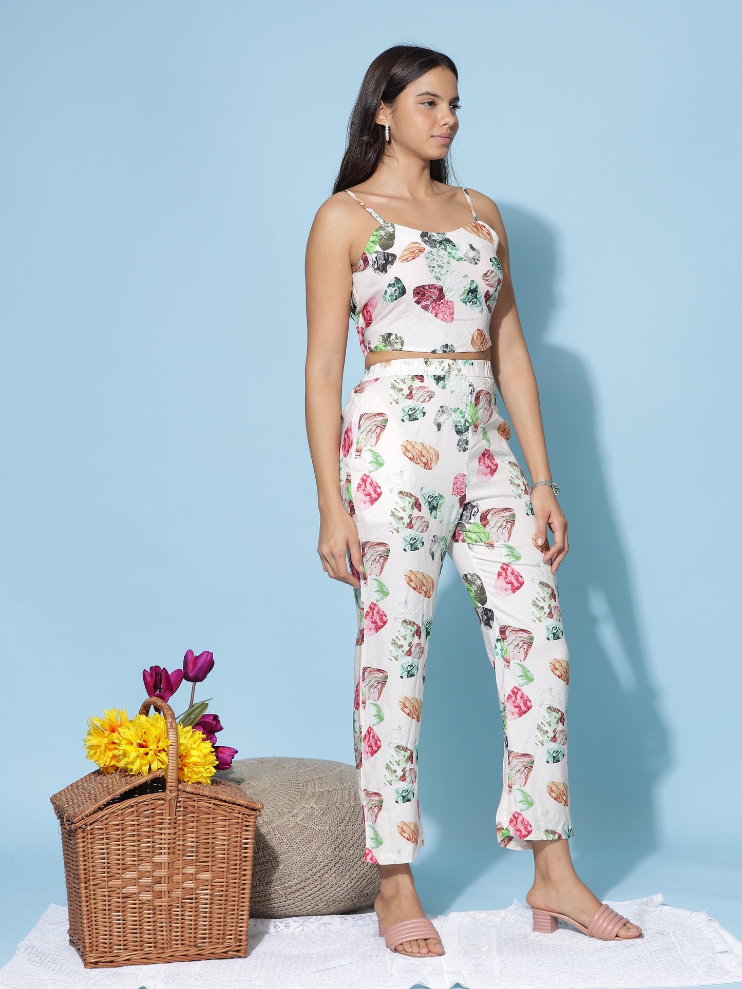 Rayon 3-PC Co-Ords Set Peach