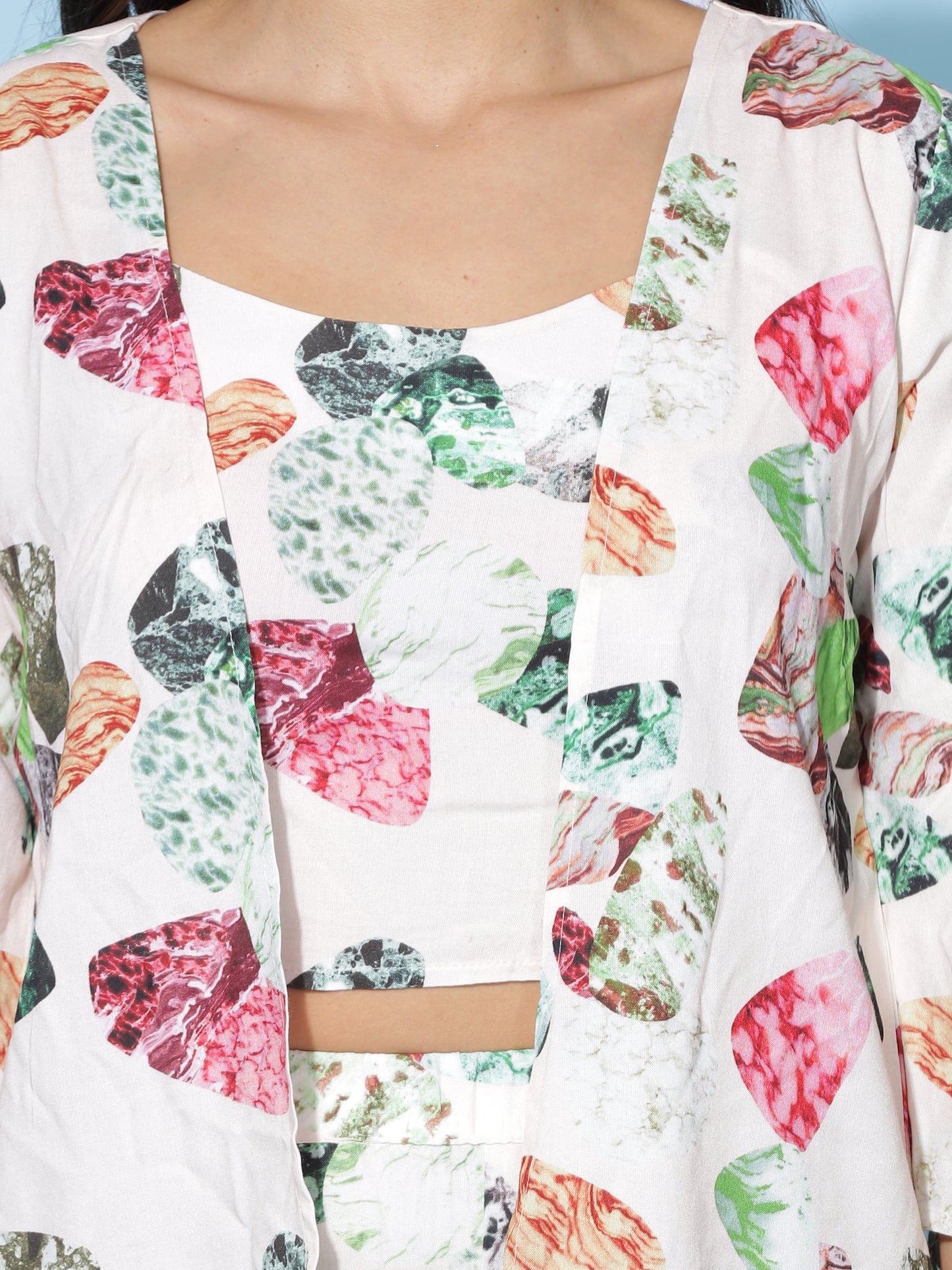 Rayon 3-PC Co-Ords Set Peach